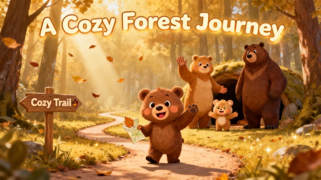 Cover illustration for A Cozy Forest Journey
