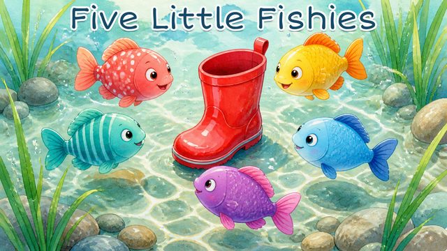 Cover illustration for Five Little Fishies