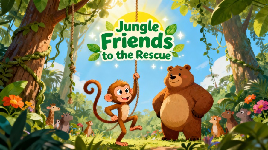 Cover illustration for Jungle Friends to the Rescue
