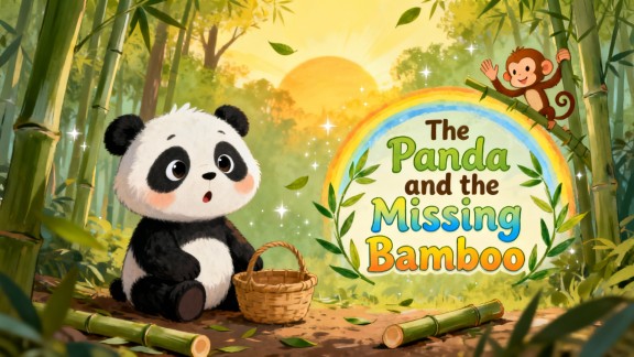 Cover illustration for The Panda and the Missing Bamboo