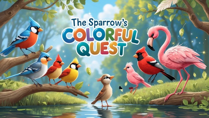 Cover illustration for The Sparrow's Colorful Quest