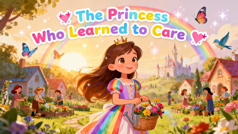 Cover illustration for The Princess Who Learned to Care