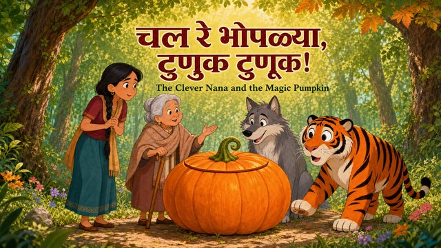 Cover illustration for The Clever Nana and the Magic Pumpkin
