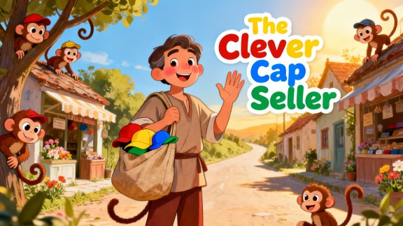 Cover illustration for The Clever Cap Seller