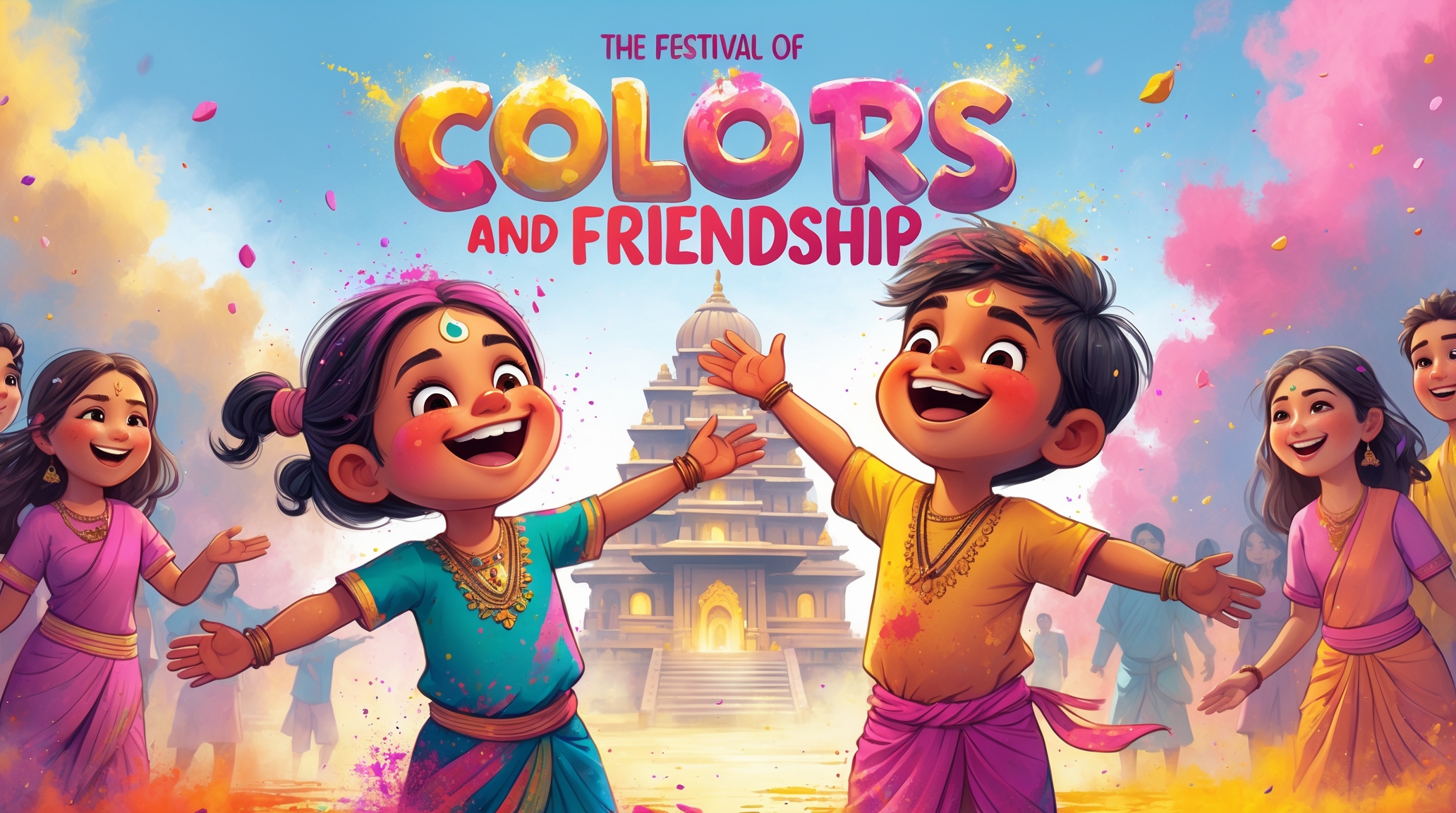 Cover illustration for The Festival of Colors and Friendship