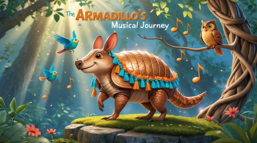 Cover illustration for The Armadillo's Musical Journey