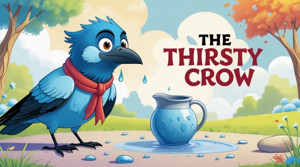 Cover illustration for The Thirsty Crow